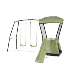Aire de jeux avec toboggan et double balançoire Ivy