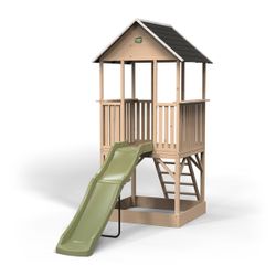 Maisonnette en bois avec toboggan et bac à sable Panorama 500