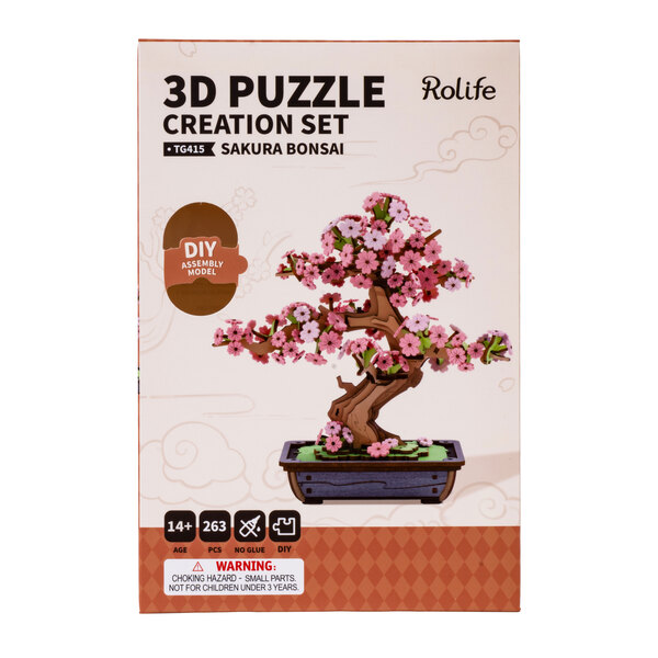 Puzzle en bois 3D - Sakura Bonsai (263 pièces)