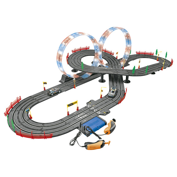 Circuit de voiture looping 740 cm avec 2 voitures lumineuses
