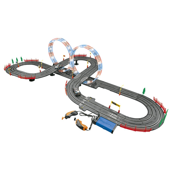 Circuit de voiture looping 740 cm avec 2 voitures lumineuses