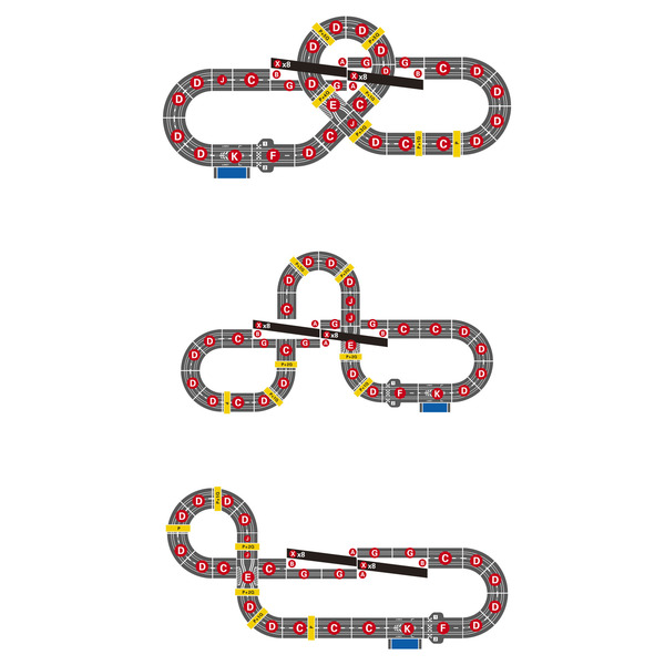 Circuit de voiture looping 740 cm avec 2 voitures lumineuses