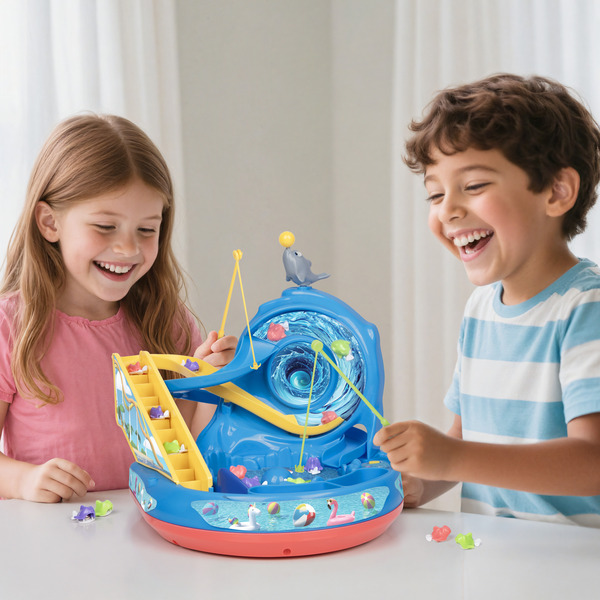 Jeu interactif parc aquatique avec poissons