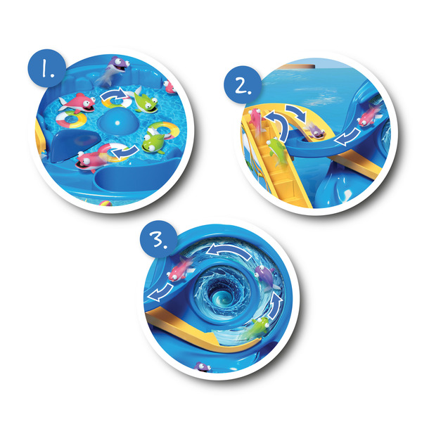 Jeu interactif parc aquatique avec poissons