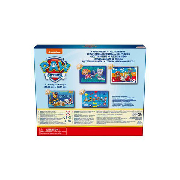 Coffret 4 Puzzles en Bois La Pat Patrouille