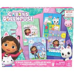 Coffret 4 Puzzles en Bois Gabby et la Maison Magique