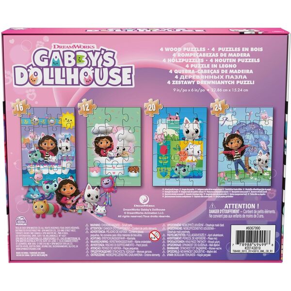 Coffret 4 Puzzles en Bois Gabby et la Maison Magique