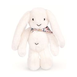 Peluche Lapin Fleurette Blanc- 35 cm 