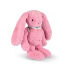 Peluche Lapin Fleurette Rose- 35 cm 