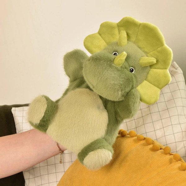 Podcolle - Marionnette Dinosaure vert - 24 cm