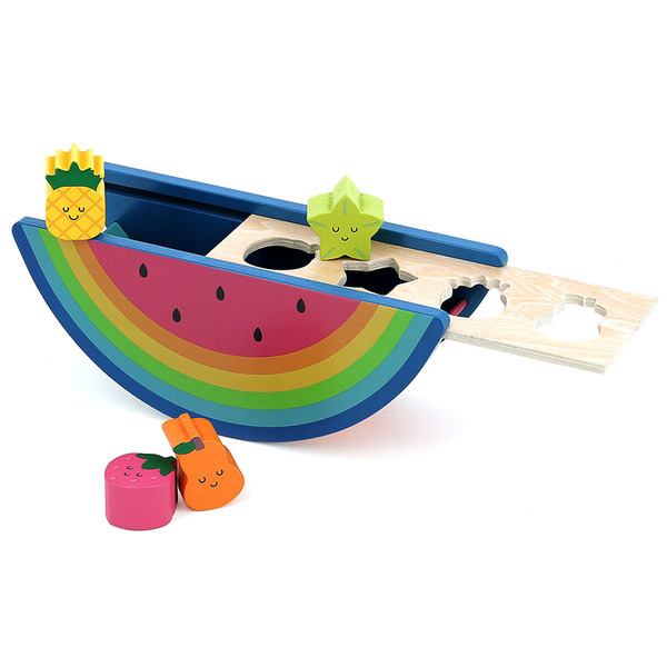 Boîte à formes fruits en bois