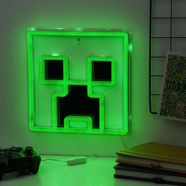 Lampe néon LED Minecraft Creeper