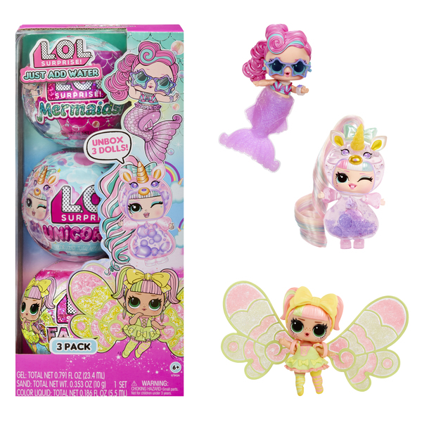 Coffret L.O.L. Surprise! 3 poupées sirène, fée et licorne