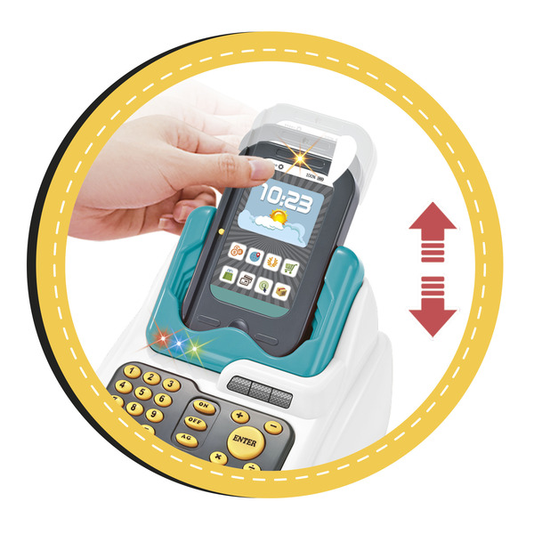 Marchande avec caddie et accessoires