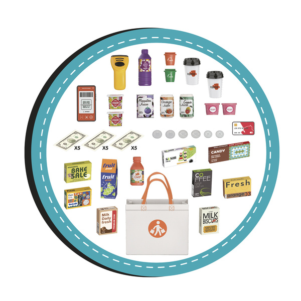 Mini marchande interactive avec caisse auto