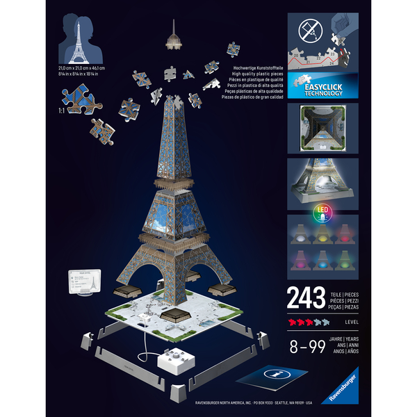 Puzzle 3D ICONICS - Tour Eiffel illuminée