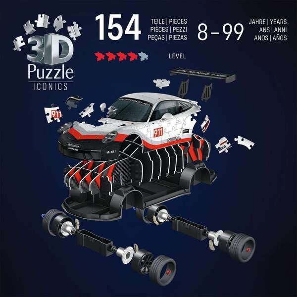 Puzzle 3D Iconics - Porsche 911 GT3 Cup