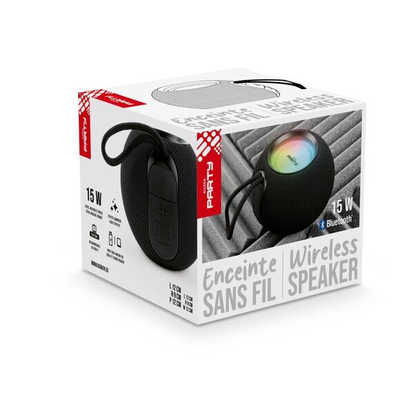 Enceinte lumineuse Bluetooth boule noire