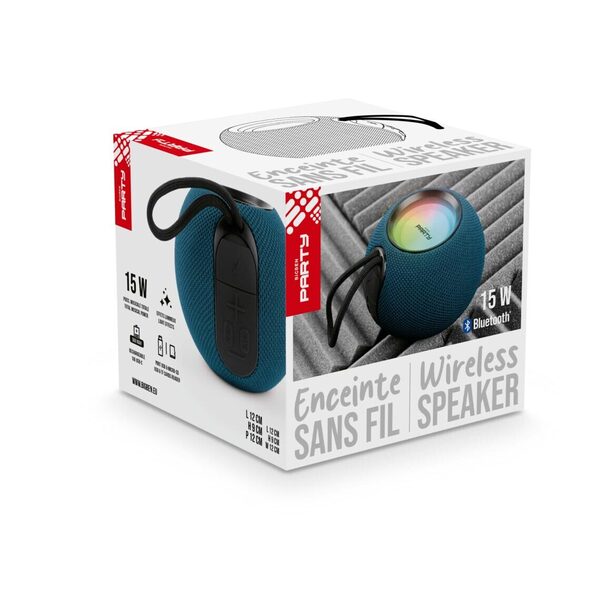 Enceinte lumineuse Bluetooth boule bleu