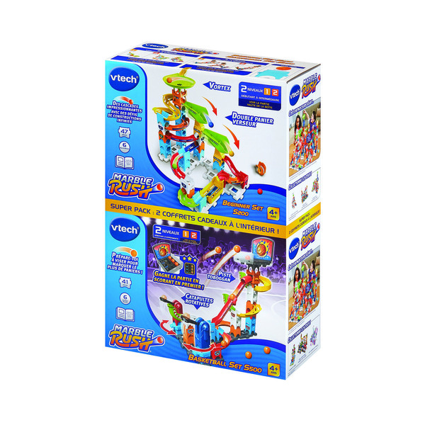 Circuit à billes Marble Rush - SuperPack : Beginner Set S200 + Basketball Set S500
