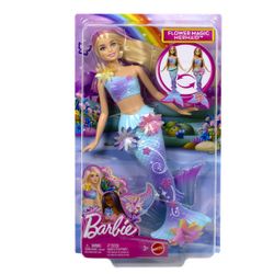 Barbie – Poupée Sirène Fleurs Magiques Blonde