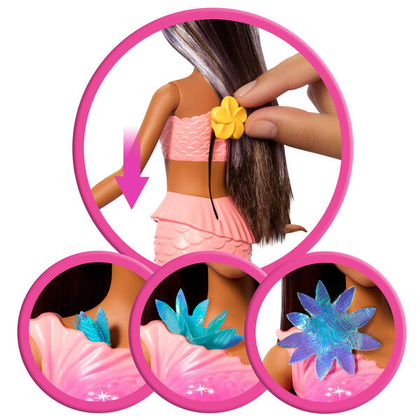 Barbie Sirène Fleur Magique – Brune