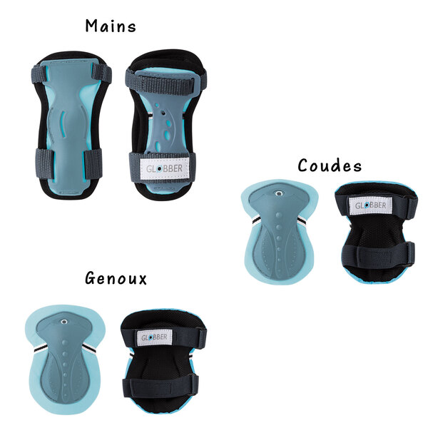 Set de 3 protections enfant XXS bleu