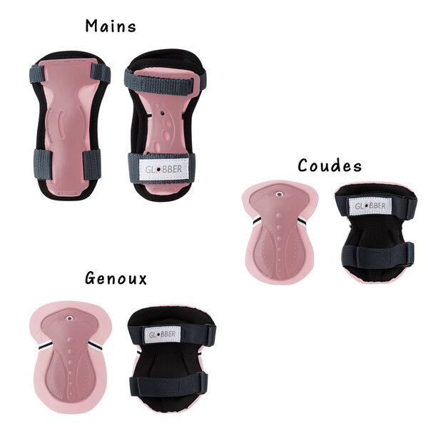 Set de 3 protections enfant XXS rose