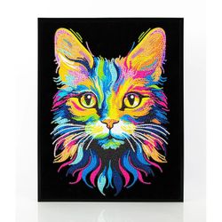 Kit créatif - Broderie diamant Néon Noir Chat