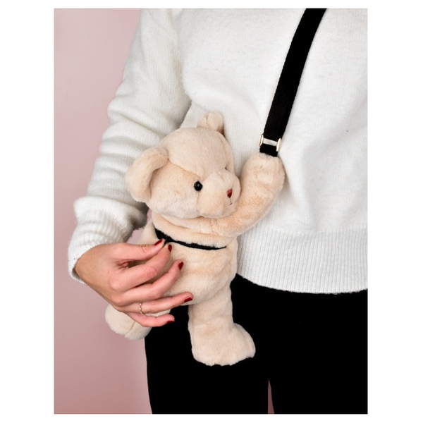  Ours en peluche ivoire - Sac bandouliere - 30 cm