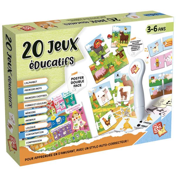 Coffret 20 jeux éducatifs 3 à 6 ans avec stylo interactif