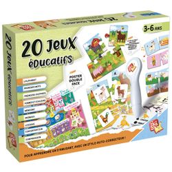 Coffret 20 jeux éducatifs 3 à 6 ans avec stylo interactif