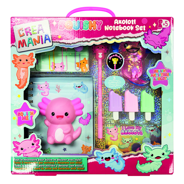 Coffret papeterie carnet Kawaii Squishy Axolotl