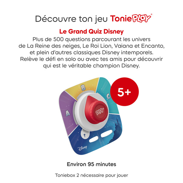 Coffret Tonieplay - Disney - Le grand quiz Disney