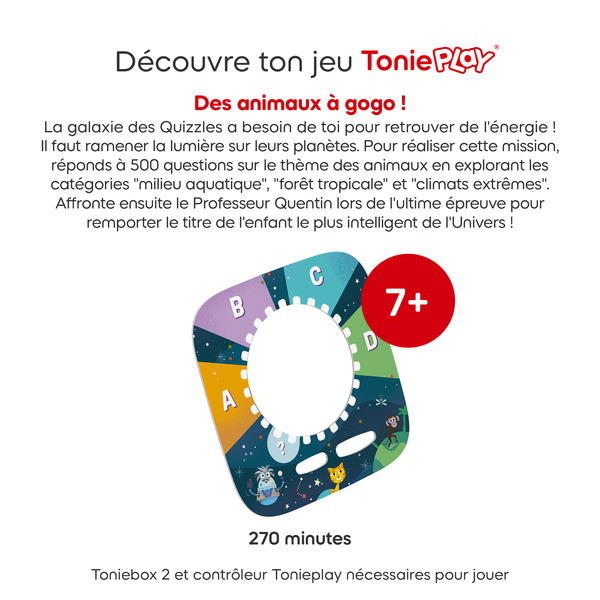 Jeu Tonieplay - Les Quizzles - Des Animaux à Gogo !