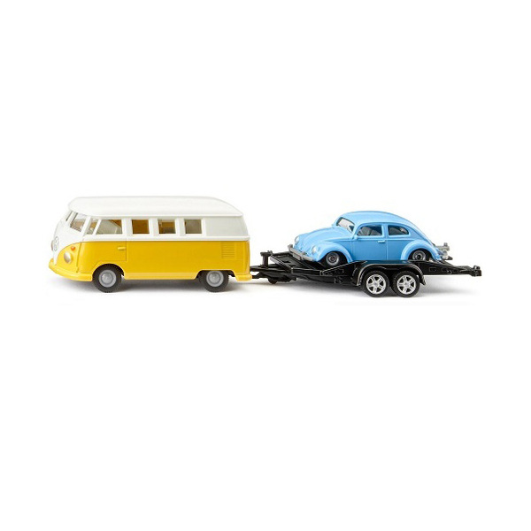 VW T1 avec sa remorque et VW Coccinelle