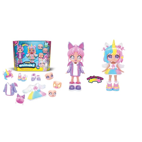 Coffret Poupée Animakii Licorne et Chauve-Souris