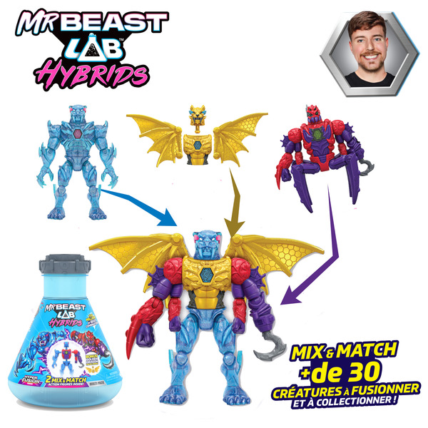 MrBeast Lab Hybrids Mix & Match - 2 figurines surprises A