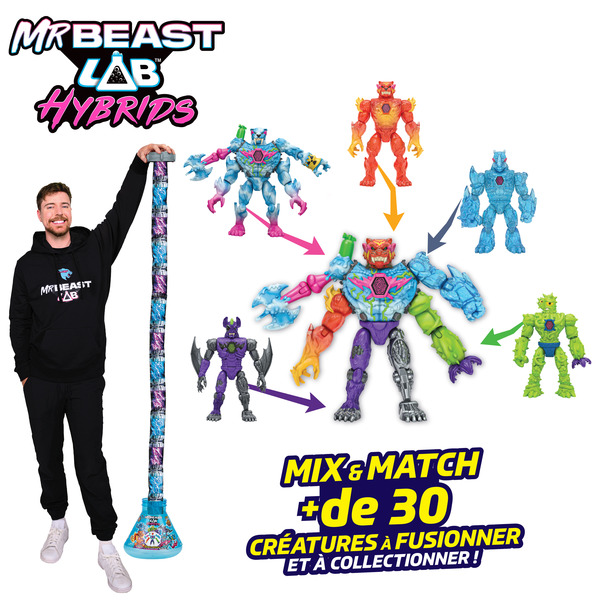 MrBeast Lab Hybrids Mix & Match - 5 figurines surprises