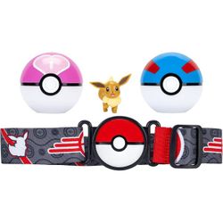 Ceinture Pokémon avec 2 Pokéballs et figurine Evoli
