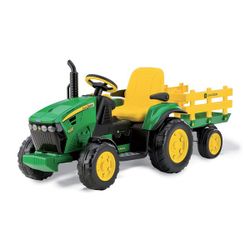Tracteur électrique John Deere Ground Force 12V avec remorque