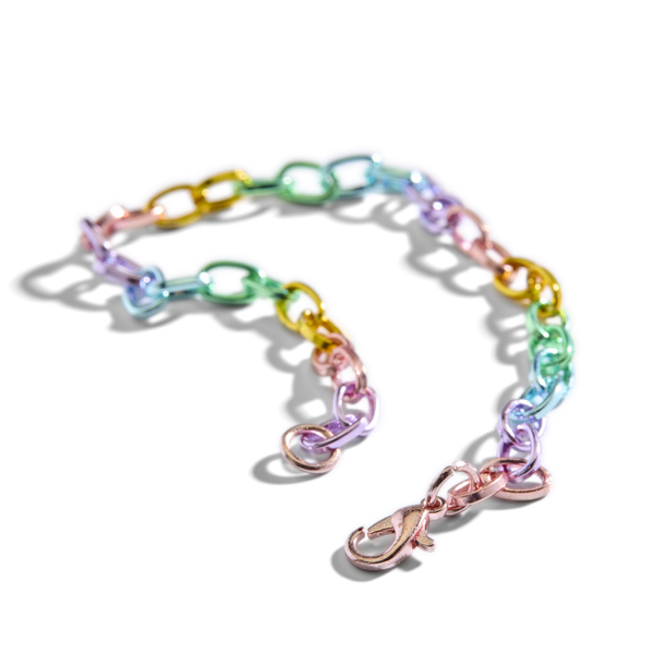 Bracelet chaîne arc-en-ciel 29cm
