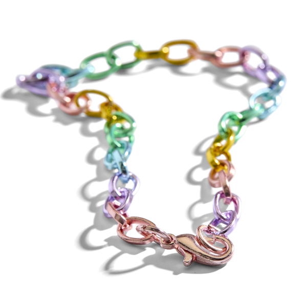 Bracelet chaîne arc-en-ciel 29cm