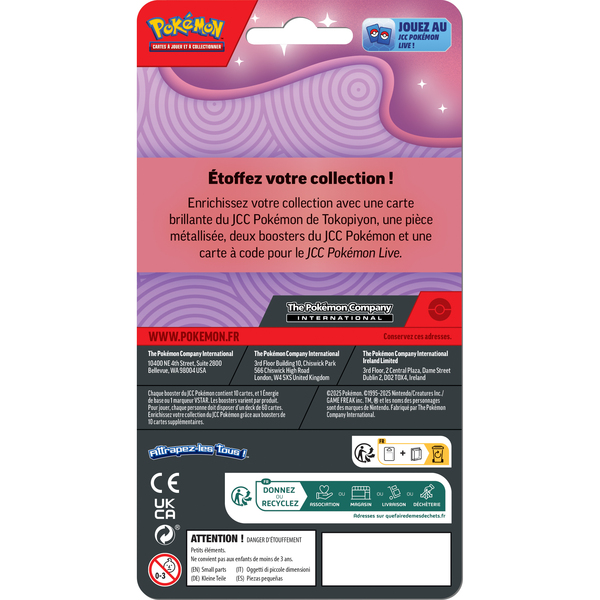 Pack 2 Boosters Pokémon et carte Tokopiyon