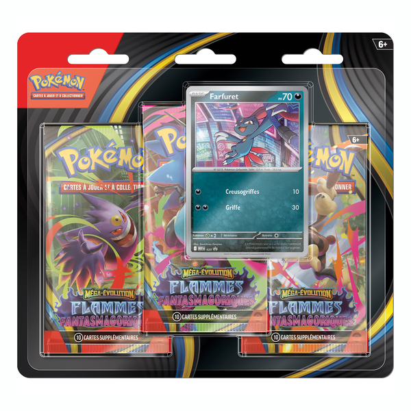 Pack de 3 Boosters Pokémon ME02 Flammes Fantasmagoriques