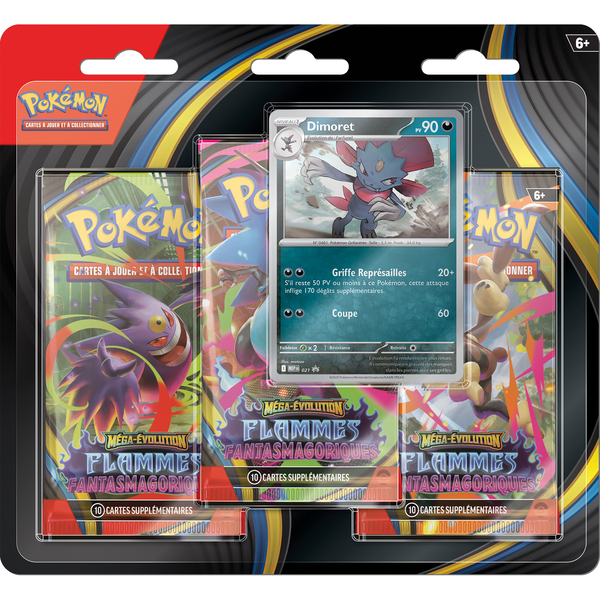 Pack de 3 Boosters Pokémon ME02 Flammes Fantasmagoriques