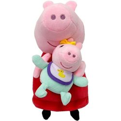 Peluche Peppa Pig avec bébé Evie 33cm