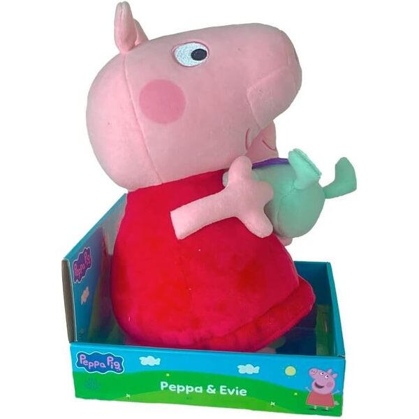 Peluche Peppa Pig avec bébé Evie 33cm