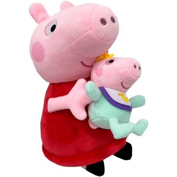 Peluche Peppa Pig avec bébé Evie 33cm