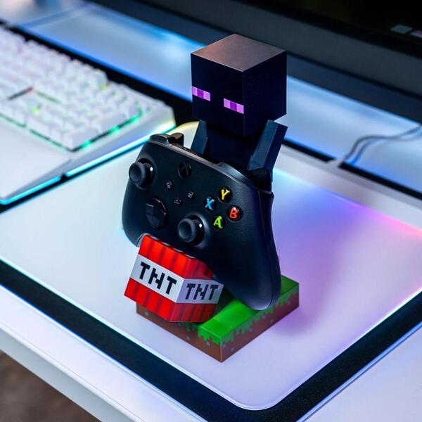 Figurine et station de charge Cable Guys - Minecraft Enderman